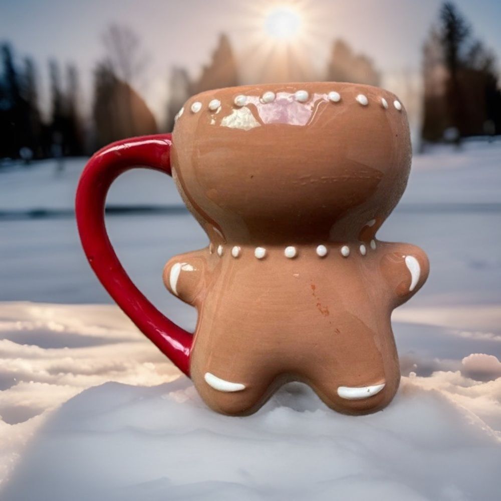 Threshold Gingerbread Mug with Red Handle - Picture 2 of 7